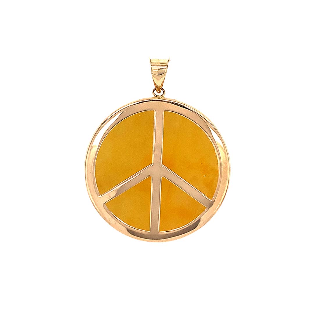 Peace Sign Gemstone Gold Charm (More colors available)