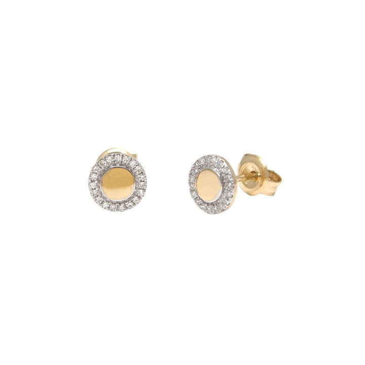 Small Pave And Gold Shapes Studs