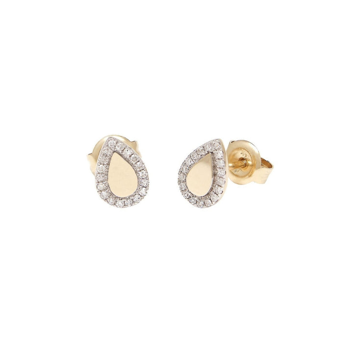 Small Pave And Gold Shapes Studs