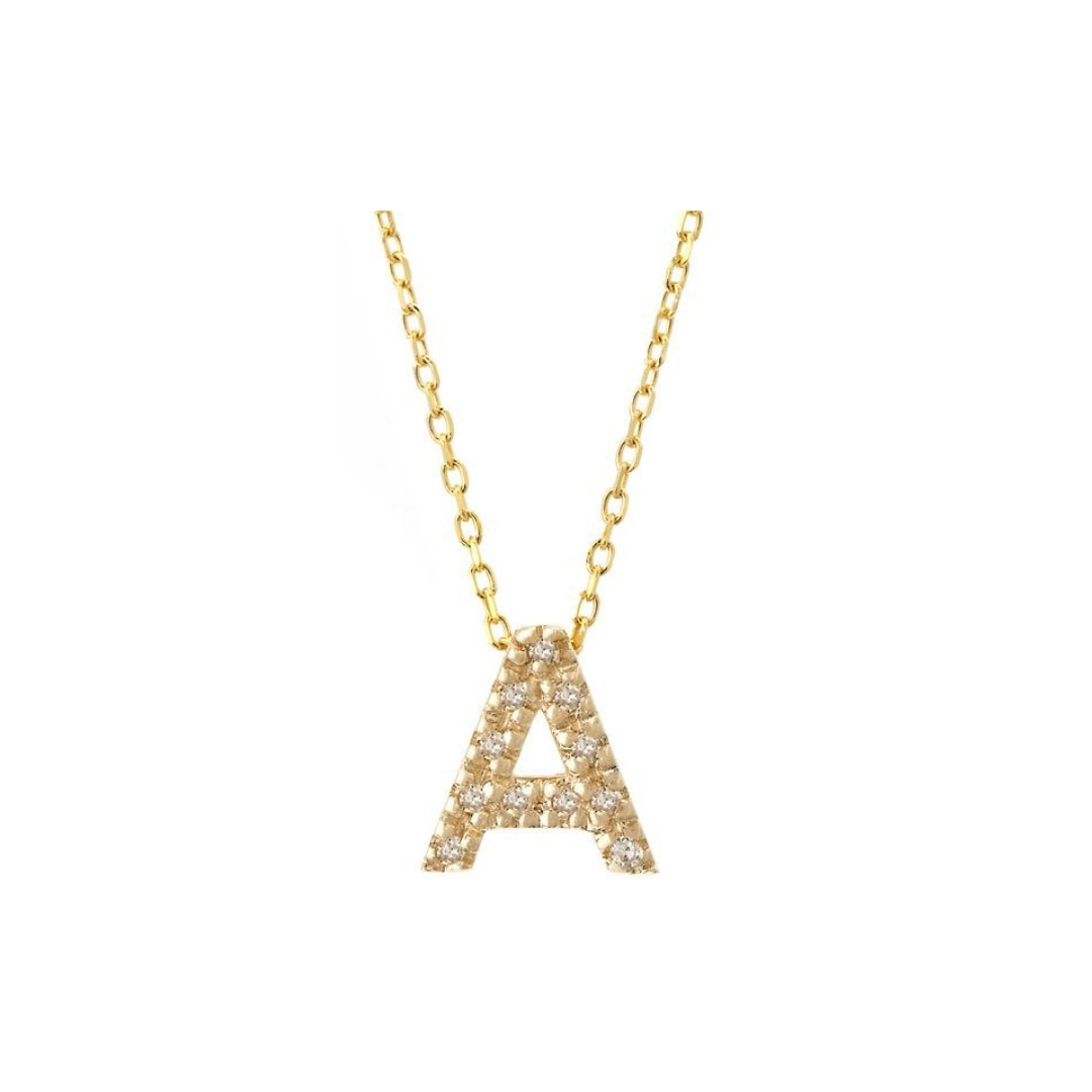 Small Pave Initial Necklace