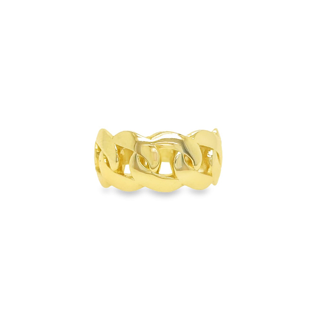 Thick chain gold ring