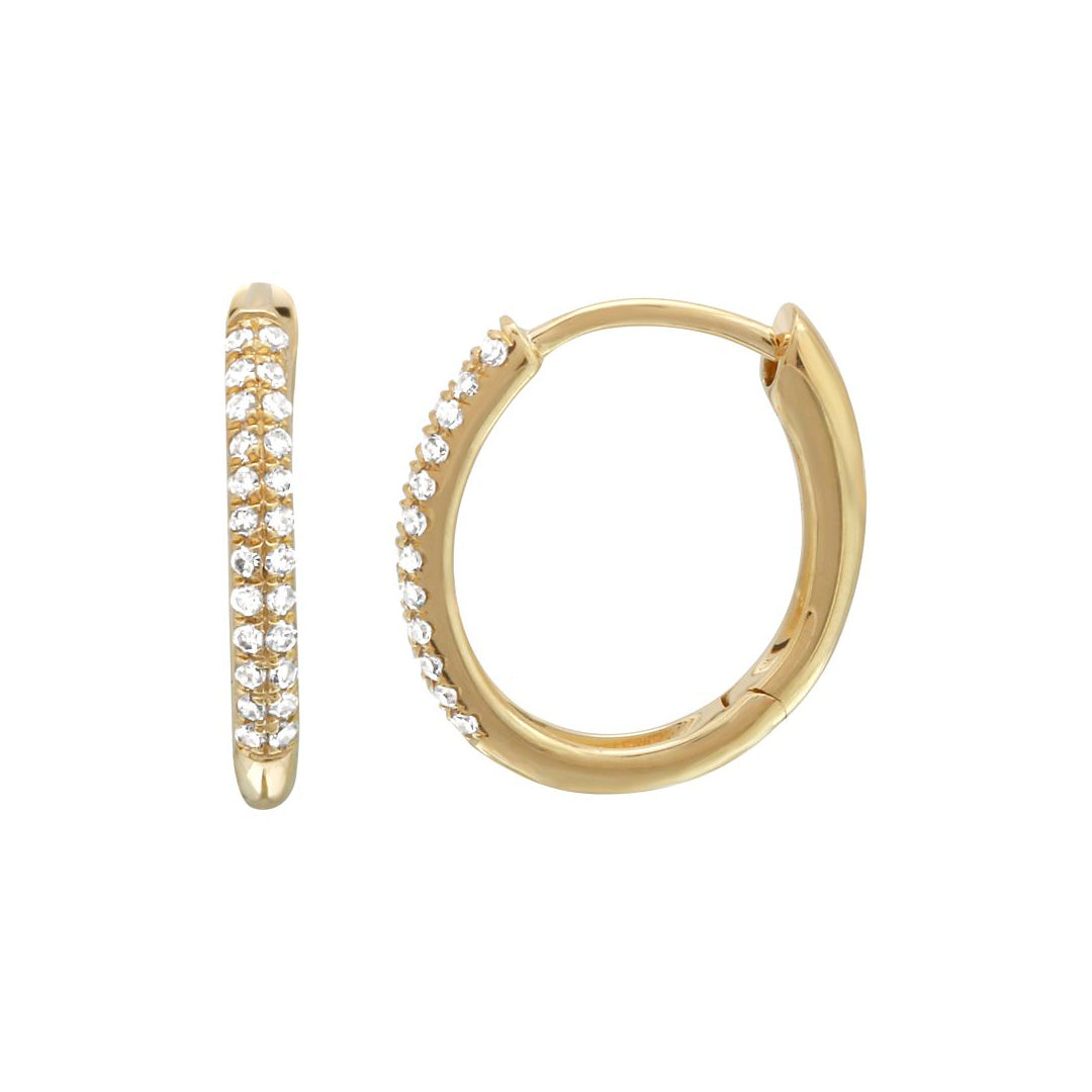 Two rows pave Huggies – Sarita Waich Jewelry